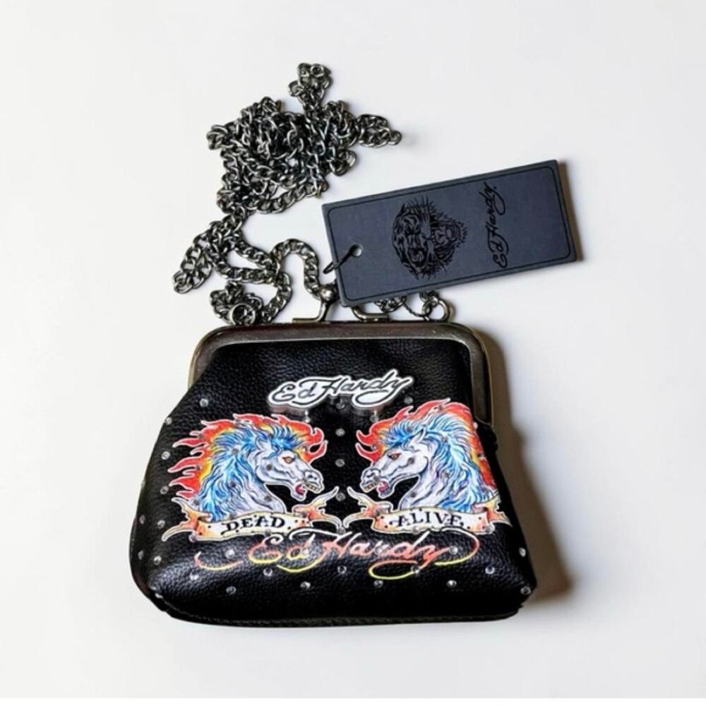 Ed hardy kiss lock crossbody